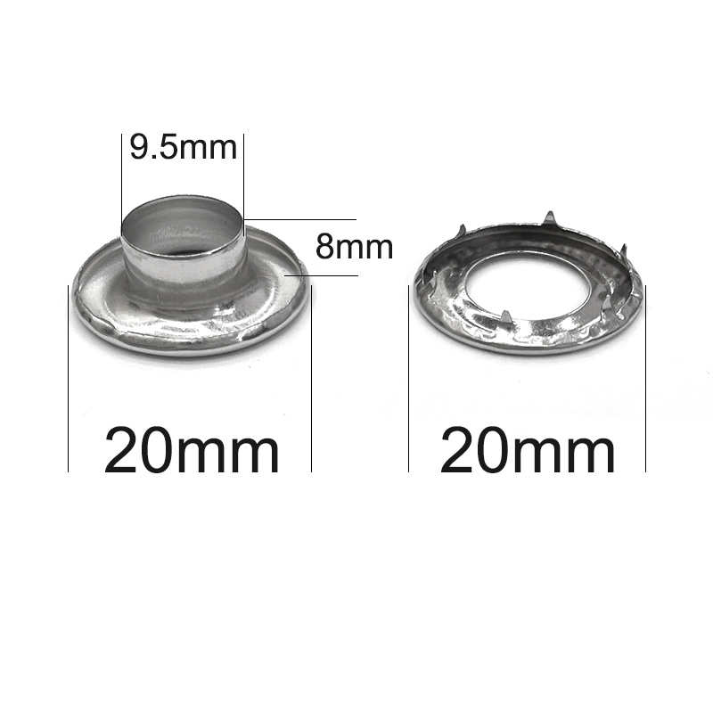 Leatherwork Eyelets - Wewnątrz 9,5 mm płótno Otwory na