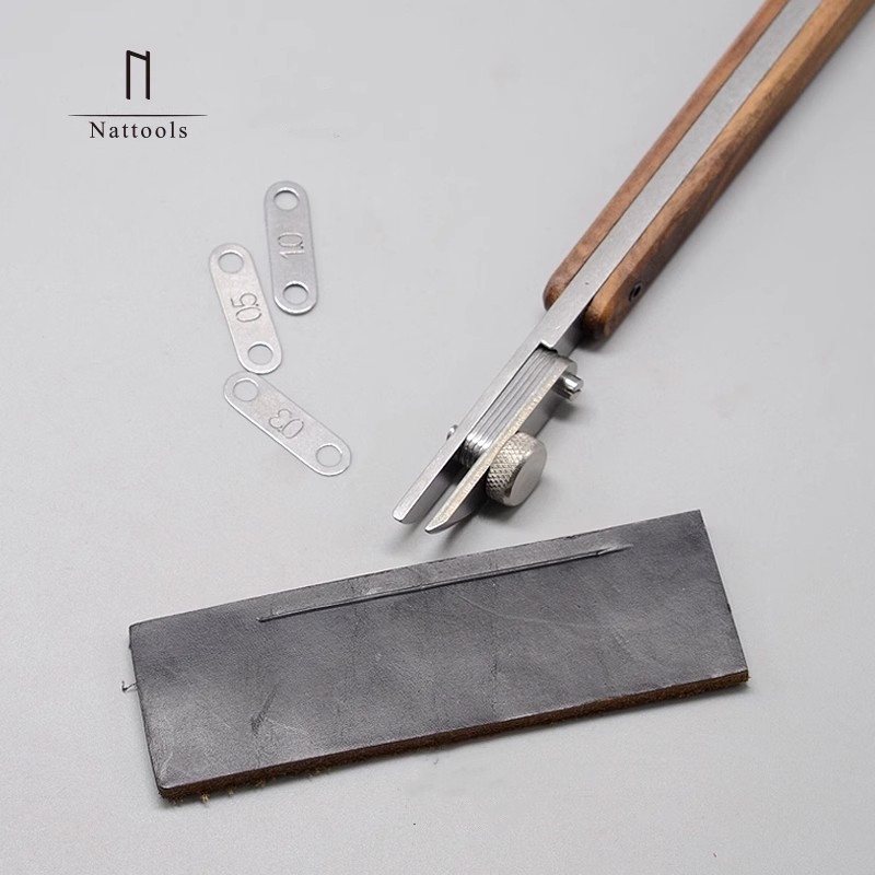 Leatherwork Edge Creaser - Nattools regulowane skórzane narzędzie do bigowania