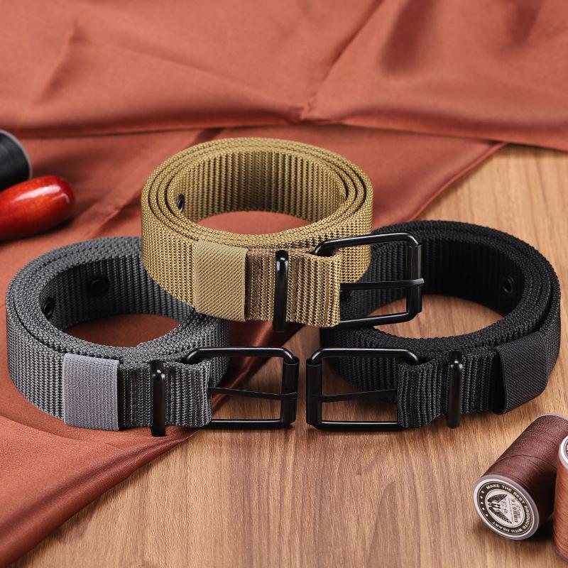 Leatherwork Eyelets - Męski pasek z porowatego płótna z