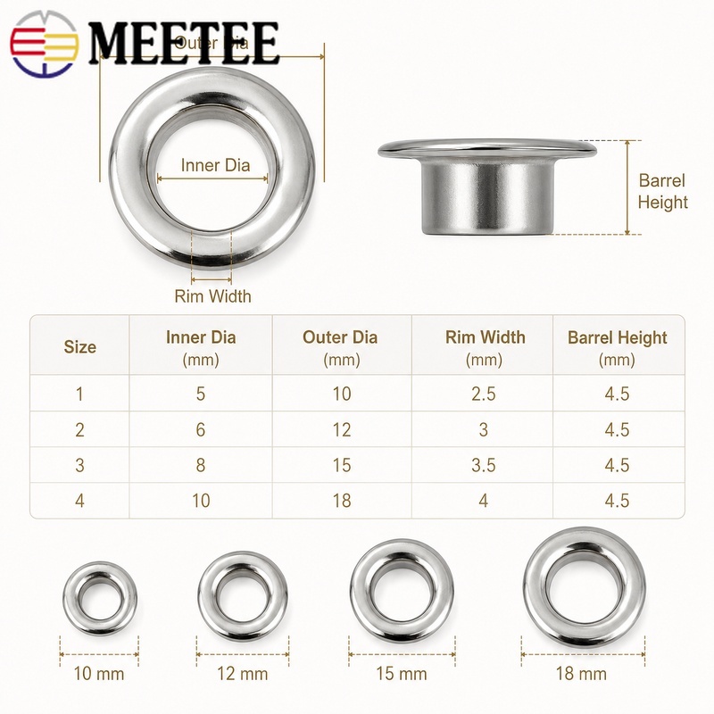 100 Zestawów Metalowych Oczek  – Leatherwork Eyelets recenzja i cena