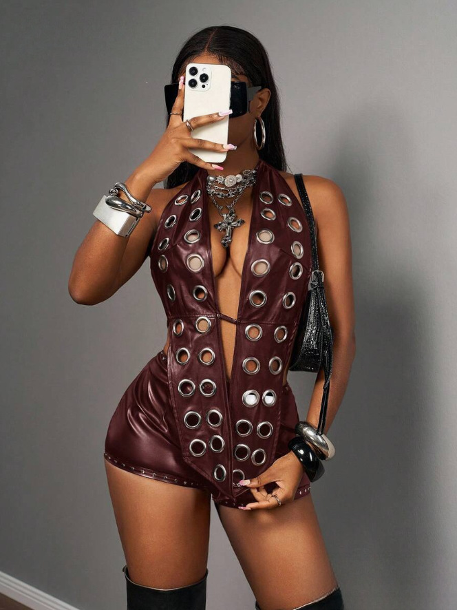 STYLOWE DAMSKIE Czarne Top Hal – Leatherwork Eyelets recenzja i cena