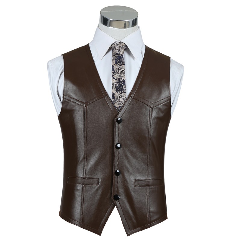 Kamizelka z prawdziwej skóry o – Leather Work Vest For Men recenzja i cena