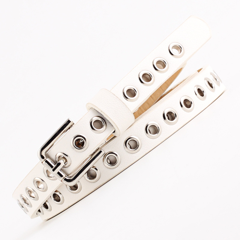 Pasek damski 1,4 cm, punkowy,  – Leatherwork Eyelets recenzja i cena